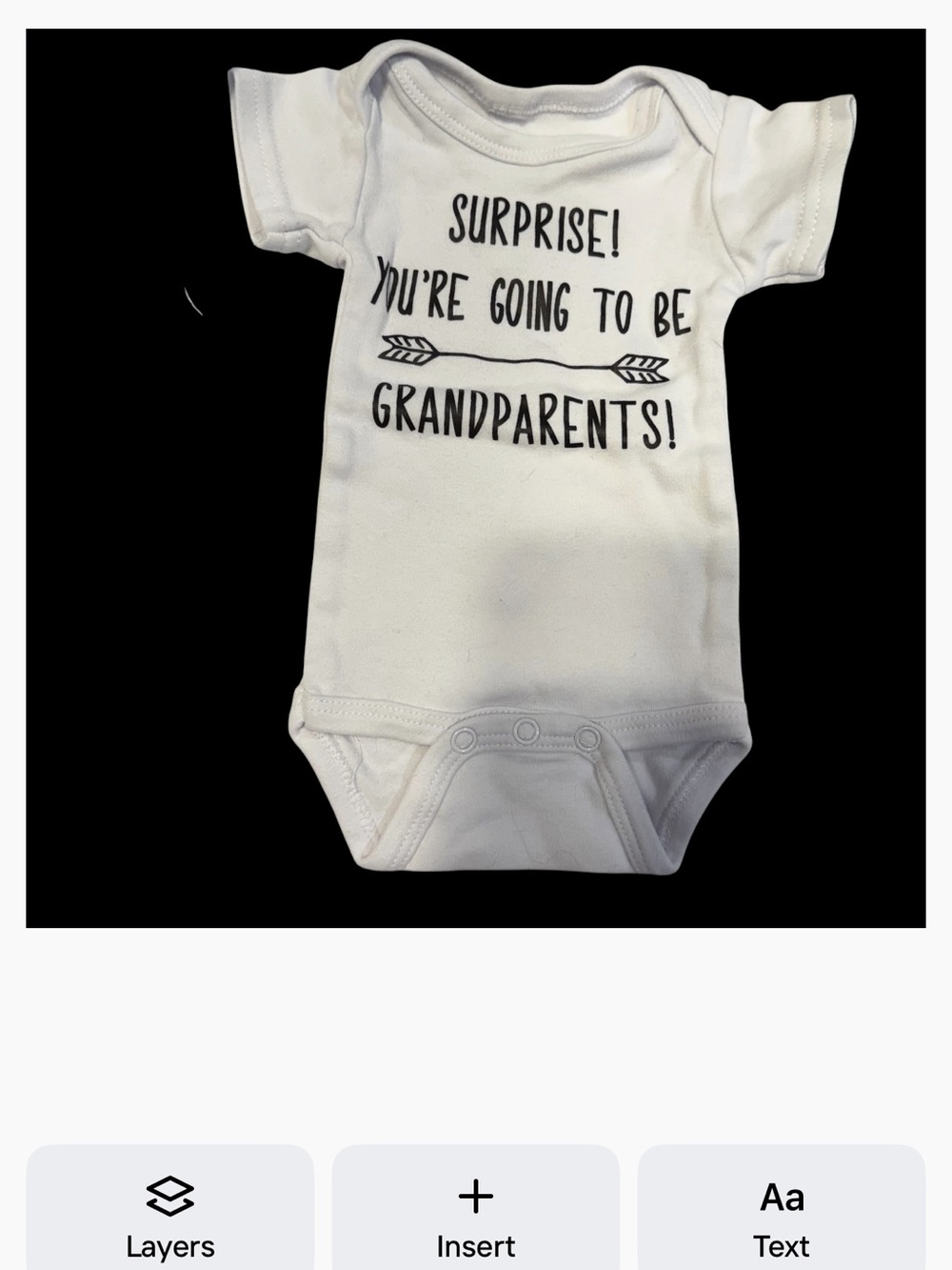 Surprise! You're Going to Be Grandparents! Baby Bodysuit Announcement outfit